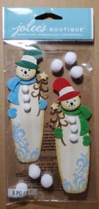 Jolee's Boutique Wooden Snowmen Dimensional stickers Christmas 50-50518 - Picture 1 of 2