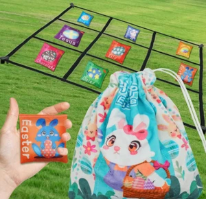 Ostern Sitzsäcke Wurfspiel Kleinkinder Jungen & Mädchen Spielzeug Outdoor Tic-Tac-Toe - Bild 1 von 6