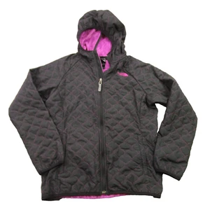 North Face Jacket Girls XL Long Sleeve Pockets Lightweight Black Hooded - Picture 1 of 10