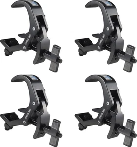 Truss Clamp Stage Light Clamp 4PCS  Professional 38-60 Mm Aluminium Black Light - Picture 1 of 11