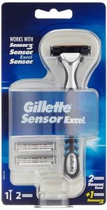 Gillette Sensor Excel Razor Handle With 2+1 cartridges  - Picture 1 of 1