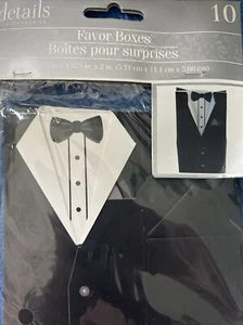 Tuxedo Favor Boxes Wedding ~ Party Tux Gift Box Bachelor ~ 10 pack - Picture 1 of 1