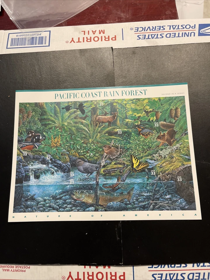 US Scott# 3378 MNH Pacific Coast Rain Forest - Sheet of 10 33c Stamps - Image 1 of 2