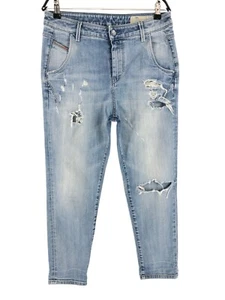 Pantalones de mezclilla DIESEL Fayza Evo 0857F relajados novio cintura baja para mujer talla W27 L25 - Imagen 1 de 10