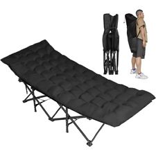 Folding Camping Cot Thick Breathable Lightweight Sleeping Beach Bed Up To 200kg