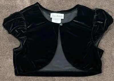 Jona Michelle Girls Black Special Occasion Shrug, Velvet Feel Size 6, Cover-up - Image 1 of 4