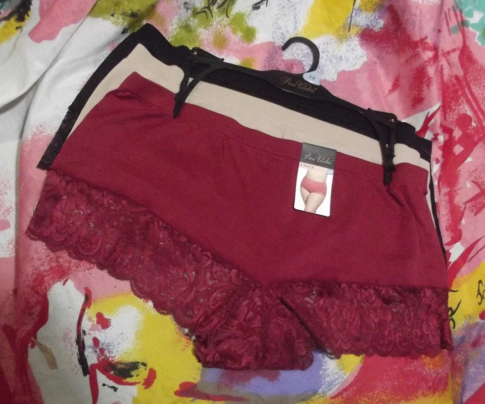 3 Prima Valentina 847022x FSCH Seamless Lace Legs Boyshort Panties 2x