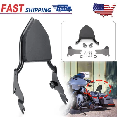 19"Tall Backrest Sissy Bar For Harley Touring Road Street Electra Glide 09-24 US Foto 1 de 4