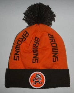 Cleveland Browns NFL Football Winter Beanie Pom Hat Cap by Mitchell & Ness - Picture 1 of 3