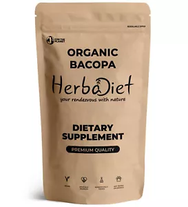 Organic Bacopa Monnieri Brahmi Powder Boost Memory Focus Enhancer Stress Relief - Picture 1 of 3