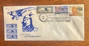 Lindbergh / Spirit of St. Louis Cover w/ All 3 USPS related Stamps. CAL NX211 - Picture 1 of 3