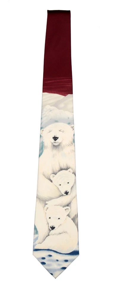 Corbata de novedad para hombre especies en peligro de extinción oso polar - Nueva con etiquetas Foto 1 de 1