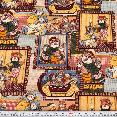 Snowman Family by Mindy Cain for Springs Creative Cotton Fabric by the HALF YARD - Image 1 of 2