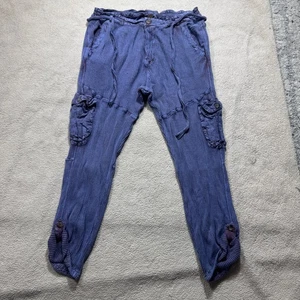 Free People FP One Hose Damen Große 32x28 Cargo Boho Waffelstrick Knopfleiste - Bild 1 von 14
