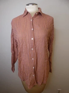 Sundry Damen 0/XS 100 % Baumwolle gestreift Knopfleiste Oberteil grobkörniges Banddetail - Bild 1 von 10