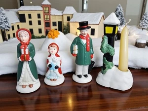 vintage colecciones navideñas conjunto de 5 bisques familia compras para navidad figura - Imagen 1 de 8