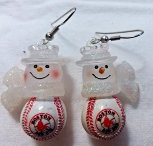 Orecchini pendenti pupazzo di neve Boston Red Sox - Foto 1 di 3