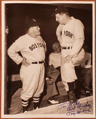 Tommy Henrich Auto New York Yankees 1940's Baseball 8x10 Photo JSA McCarthy - Image 1 of 4