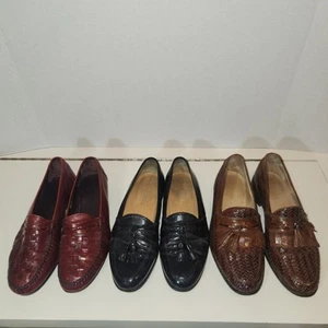 "mens" leather dress shoe "Florsheim" loafers oxfords 9 M Lot Of 3 Made In Italy - Picture 1 of 8