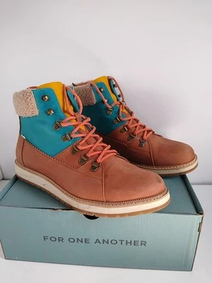 Bota Toms Mesa Para Mujer Talla 11 Impermeable Marrón Avellana Azul Con Cordones Zapato Caminata Campamento Foto 1 de 4