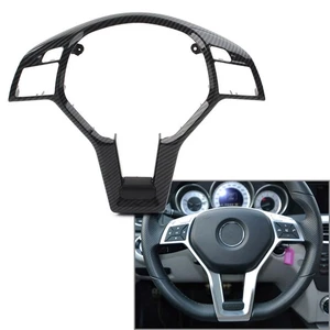 Carbon Fiber Steering Wheel Trim Fit Mercedes Benz CLA/ SLK/ E/ C/GLA-CLASS C117 - Picture 1 of 10