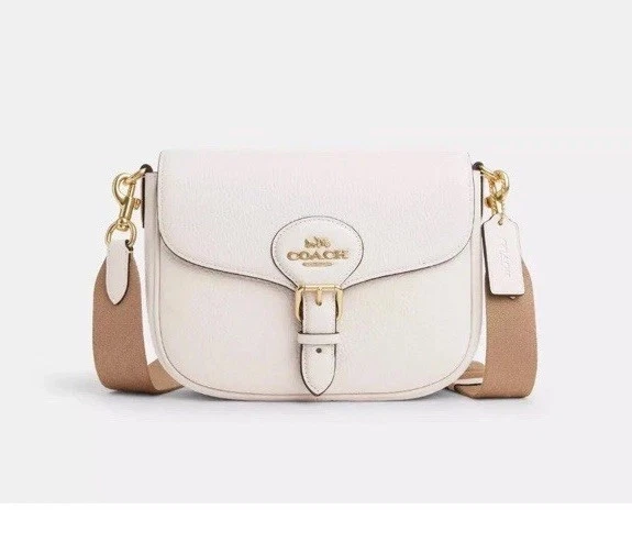 COACH Amelia Saddle Bag Shoulder Bag Chalk CP107 Outlet 