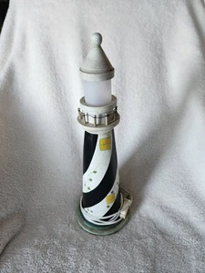 Faro in legno alto decorativo con lampadina e cavo - Foto 1 di 3