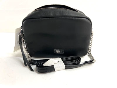 Bandolera REBECCA MINKOFF Negra Brillante Plata Tachonada Diamante Edredón 7.5x6" (NUEVA CON ETIQUETAS) Foto 1 de 4