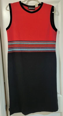 ТАК мягкий провисания гавани платье свитер платье без рукавов весело полоски коралл/черный размер L - Изображение 1 из 4