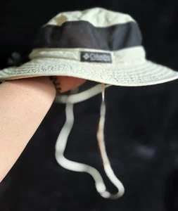 Columbia Fishing Outdoor Bucket Hat Youth Canvas Mesh Beige Khaki Black - Picture 1 of 5