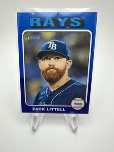 2024 Topps Heritage High Number ZACK LITTELL #713 Blue White Border SP Rays - Picture 1 of 11