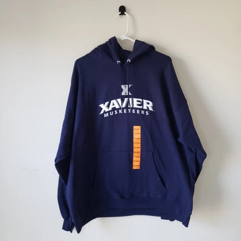 Xavier Musketeers Hoodie Sweatshirt Adult 2XL XXL Blue Champion NCAA Mens NWT Cover