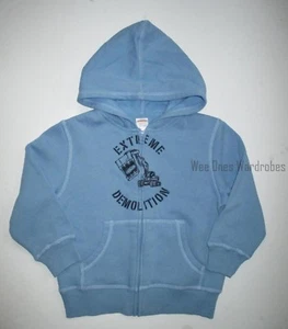 Gymboree Construction Crew Blue Demolition Hoodie Sweatshirt Jungen XS 3-4 NEU Neu mit Etikett - Bild 1 von 1