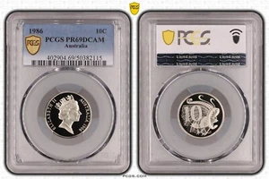 1986 PCGS PR69 10 cent PROOF slabbed coins THE VERY BEST & scarce #2115 or #2120 - Picture 1 of 2