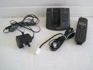 PHILIPS CD245 CORDLESS DECT PHONE ANSWER MACHINE STAND CORD AND POWER SUPPLY - Picture 1 of 22