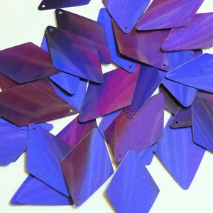 Long Diamond Sequin 1.75" Deep Purple Lazersheen Reflective Metallic Paillettes - Picture 1 of 2