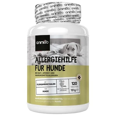 ANIMIGO Allergiehilfe 120 Tabletten - Hunde & Welpen - Leicht zu füttern - Huhngeschmack