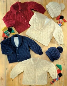Baby Toddler Knitting Pattern cardigans hats copy newborn to 6 years 8 ply - Picture 1 of 2