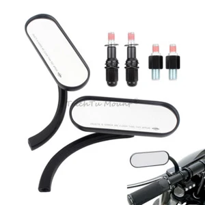 Universal Matte Black Oval Rearview Mirrors W/bolts Fit For Harley Honda Suzuki - Bild 1 von 17