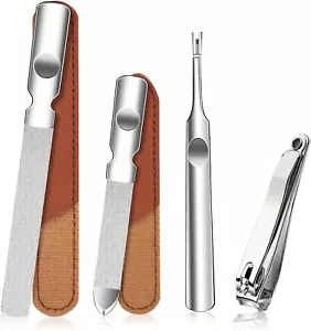 4 in 1 Stainless Steel Toe Nail Files, 4-Sided Design for Thick Nails, Silver - Picture 1 of 12
