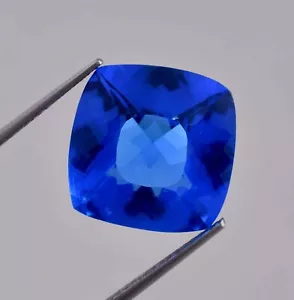 Cojín de espinela azul ceilán natural de 9,90 quilates corte piedras preciosas sueltas certificadas 13x13 mm - Imagen 1 de 6