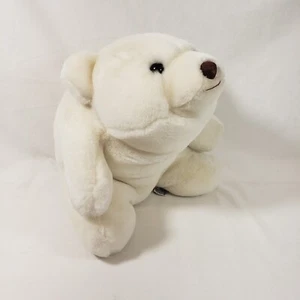 1981 Gund Snuffles White Polar Bear 10" Plush Black Eyes Brown Nose - Picture 1 of 13