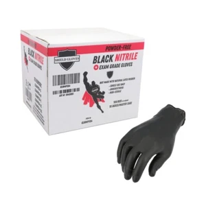 1000 Black Gloves Nitrile Powder Free Latex-Free Rubber Heavy Duty Durable Large - Picture 1 of 7