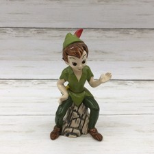 Vintage Walt Disney Japan Peter Pan on Stump Ceramic 5" Figurine 
