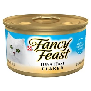 Purina Fancy Feast Wet Cat Food Flaked Tuna Feast - Pack of 24 3 oz. Cans - Picture 1 of 10