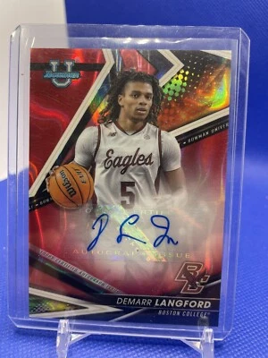 Demarr Langford 2022-23 Bowman’s Best University /5 Auto Red Lava Refractor SP - Image 1 of 2