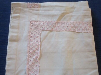 Taie d'oreiller N°85 en coton galon rose  65 x 73 cm  Descamps - Photo 1/4