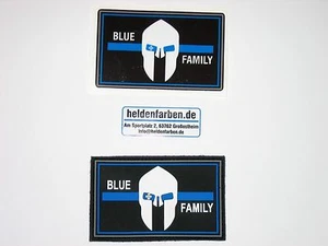 Klettpatch & Aufkleber ca. 8 x 5 cm blue family thin blue line Polizei police - Picture 1 of 8