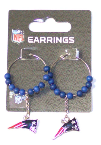 NFL Beaded Hoop Dangle Earrings Cover