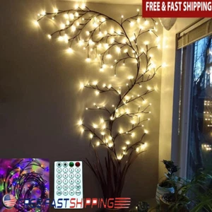 Lighted Willow Vine Remote Control Fairy LED Multicolor Indoor Decor Ambiance US - Picture 1 of 1